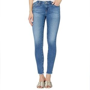 AG Adriano Goldschmied The Legging Ankle Super Skinny Ankle Raw Frayed Hem Jeans